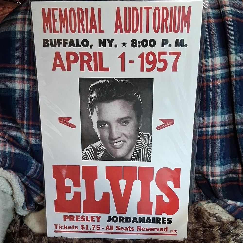Retro Elvis Presley Concert Poster - Red and Black